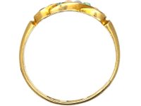 Edwardian 18ct Gold Crossover Ring set with Rubies & Opals