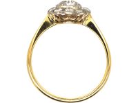 Early 20th Century 18ct Gold & Platinum, Diamond Daisy Cluster Ring