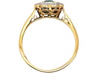 Early 20th Century 18ct Gold & Platinum, Square Cut Emerald & Diamond Ring