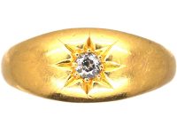 Victorian 18ct Gold Gypsy Ring set with a Diamond