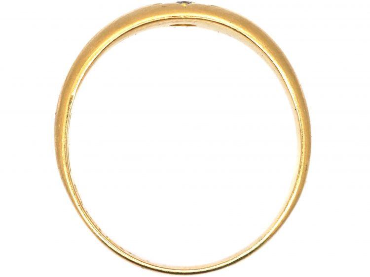 Victorian 18ct Gold Gypsy Ring set with a Diamond