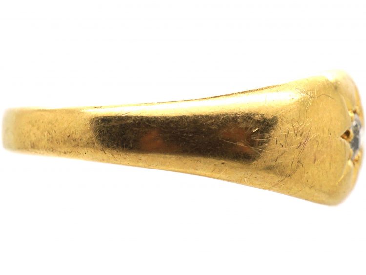 Victorian 18ct Gold Gypsy Ring set with a Diamond