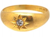 Victorian 18ct Gold Gypsy Ring set with a Diamond