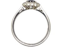 Early 20th Century 18ct White Gold & Platinum, Sapphire & Diamond Oval Cluster Ring