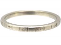 Art Deco Engraved Platinum Wedding Ring