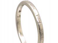 Art Deco Engraved Platinum Wedding Ring