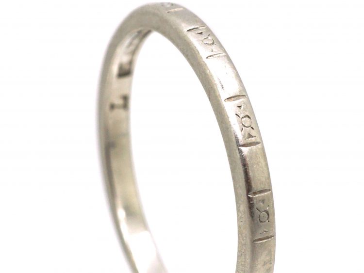 Art Deco Engraved Platinum Wedding Ring