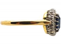 Mid 20th Century 18ct Gold, Sapphire & Diamond Oval Cluster Ring