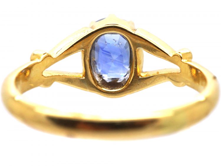 Edwardian 18ct Gold & Sapphire Solitaire Ring