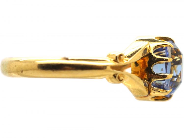 Edwardian 18ct Gold & Sapphire Solitaire Ring