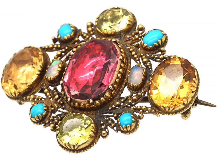 Georgian 15ct Gold Harlequin Brooch