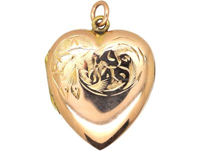 Edwardian 9ct Back & Front Heart Shaped Locket