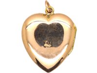 Edwardian 9ct Back & Front Heart Shaped Locket