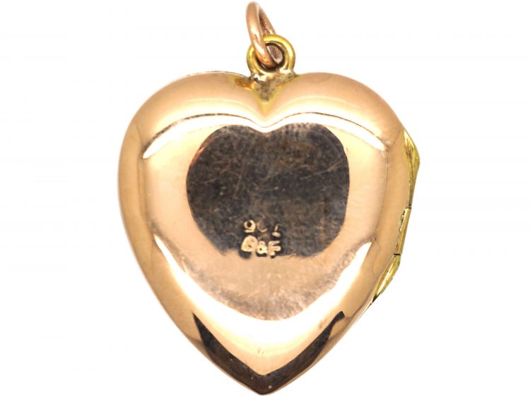 Edwardian 9ct Back & Front Heart Shaped Locket
