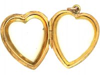 Edwardian 9ct Back & Front Heart Shaped Locket