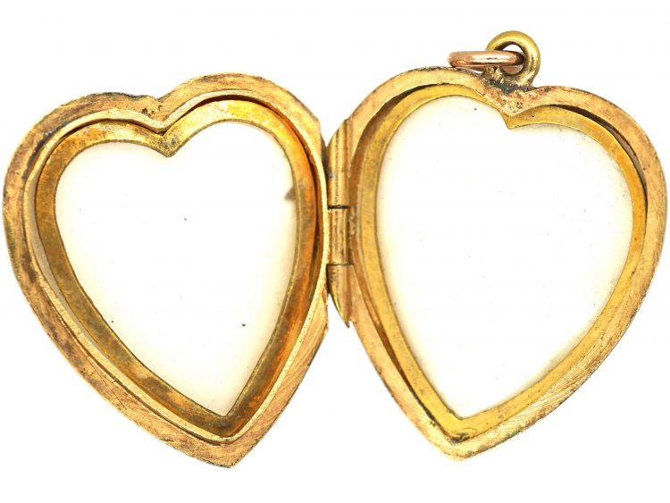 Edwardian 9ct Back & Front Heart Shaped Locket