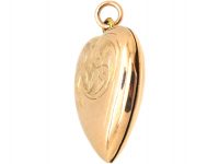 Edwardian 9ct Back & Front Heart Shaped Locket