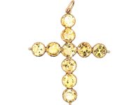 Georgian Gold Cross set with Topaz