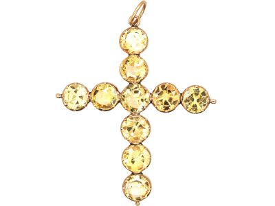 Georgian Gold Cross set with Topaz