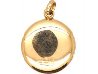 Edwardian 15ct Gold Round Locket set with a Diamond