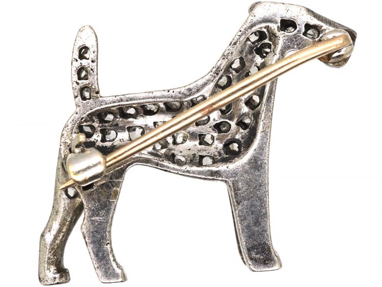Edwardian Diamond Set Airedale Terrier Brooch