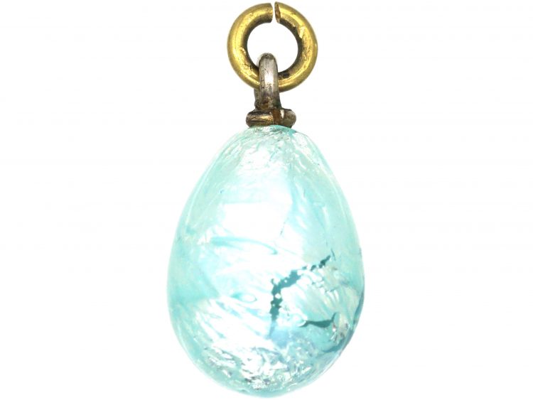 Edwardian Blue Enamel Egg Pendant
