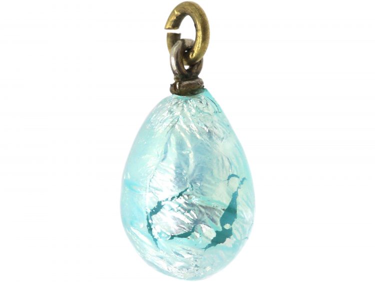 Edwardian Blue Enamel Egg Pendant