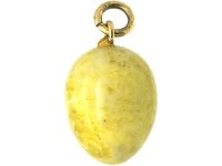 Edwardian Yellow Marble Egg Pendant