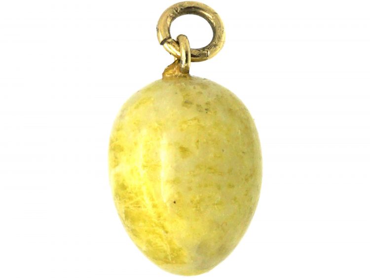 Edwardian Yellow Marble Egg Pendant