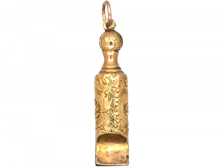 Edwardian 9ct Gold Whistle Pendant