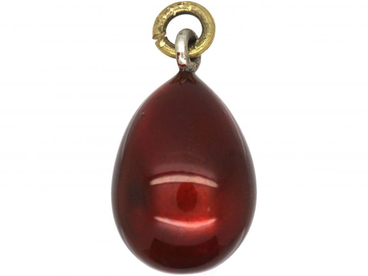 Edwardian Red Enamel Egg Pendant