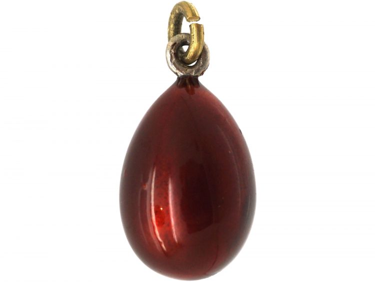 Edwardian Red Enamel Egg Pendant