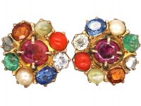 9ct Gold Harlequin Cluster Earrings