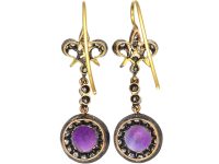 Edwardian Amethyst & Diamond Drop Earrings