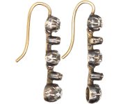 Victorian Three Stone Diamond Articulated Drop Earrings