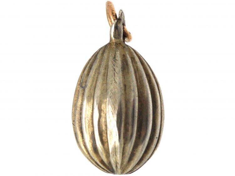 Pre Revolution Russian Silver Egg Pendant
