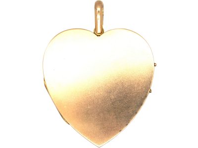 Edwardian Large 9ct Gold Heart Shaped Locket
