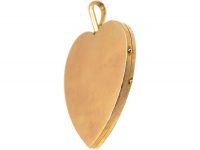 Edwardian Large 9ct Gold Heart Shaped Locket