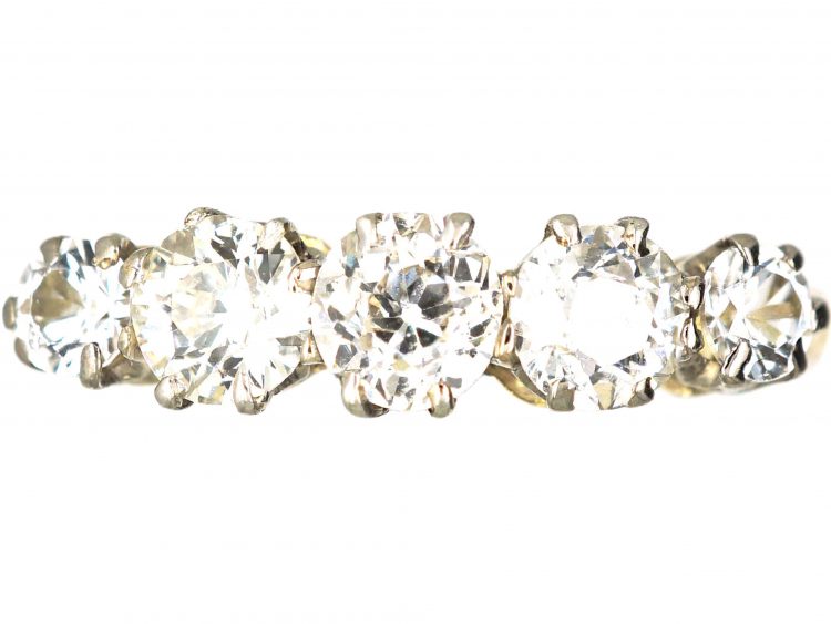 Edwardian 18ct Gold, Five Stone Diamond Ring