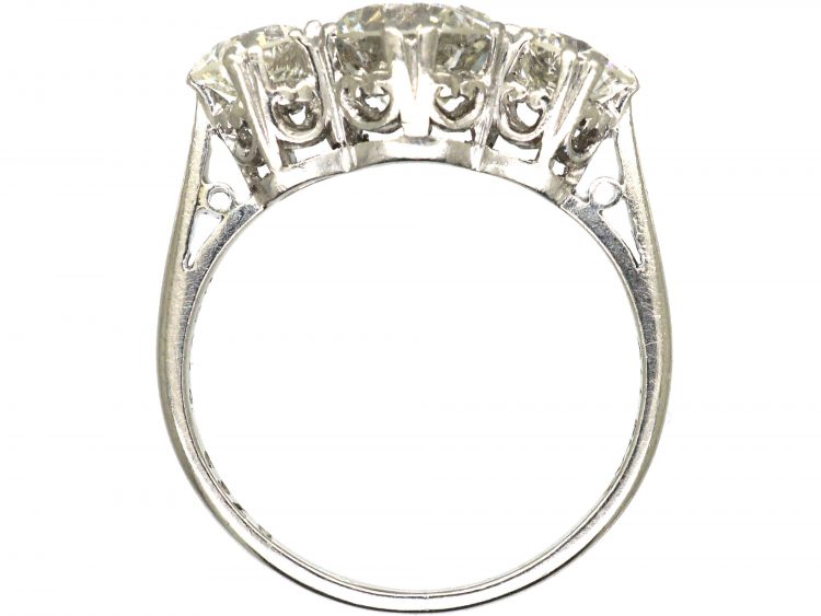 Art Deco Platinum, Three Stone Diamond Ring