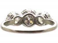 Art Deco Platinum, Three Stone Diamond Ring