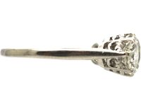 Art Deco Platinum, Three Stone Diamond Ring