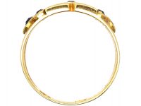 Edwardian 18ct Gold Kiss Ring set with a Diamond & Sapphires