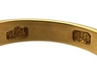 Edwardian 18ct Gold Kiss Ring set with a Diamond & Sapphires