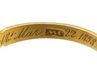 Early Victorian 18ct Gold Black Enamel & Natural Split Pearl Ring