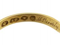 Early Victorian 18ct Gold Black Enamel & Natural Split Pearl Ring