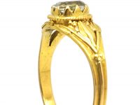 Arts & Crafts 18ct Gold Ring set with an Aquamarine attributed to Arthur Gaskin
