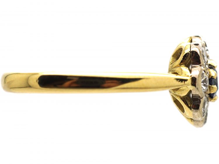 18ct Gold, Sapphire & Diamond Cluster Ring