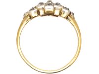 Early 19th Century 18ct Gold & Silver, Diamond Cluster Ring with Locket on Reverse