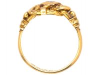 Early 20th Century 18ct Gold Lover's Knot Ring set with a Diamond